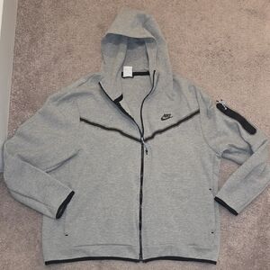 Nike Heather Gray Hoodie with Black Trim